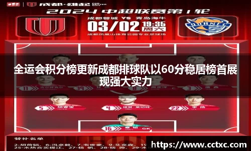 全运会积分榜更新成都排球队以60分稳居榜首展现强大实力